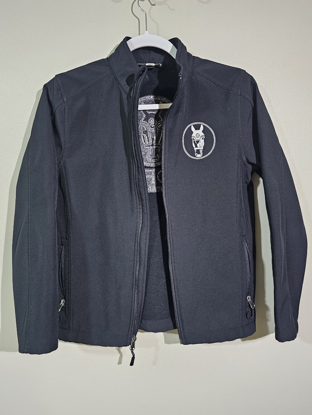 Youth Size MEDIUM Equestrian Zip Black Jacket
